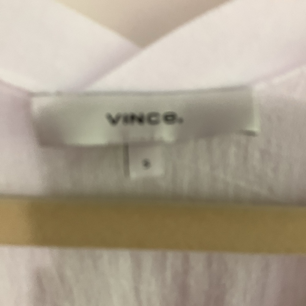 Vince White V Neck Blouse with Inset Panel front and back Sz S - Picture 2 of 7